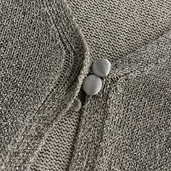 Women's Free People Emmaline Silver Sparkle Cardigan Sweater New - Picture 3 of 8